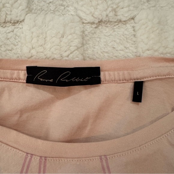 Rare Rabbit Men's Pink Logo Graphic Regular Fit T-Shirt, 100% Cotton, Size Large - Picture 3 of 5